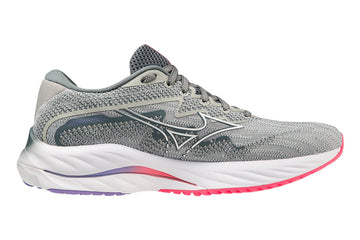 Mizuno Wave Rider 27 B Pearl Blue/White/High-Vis Pink Womens #color_grey-multi-pinks-purples